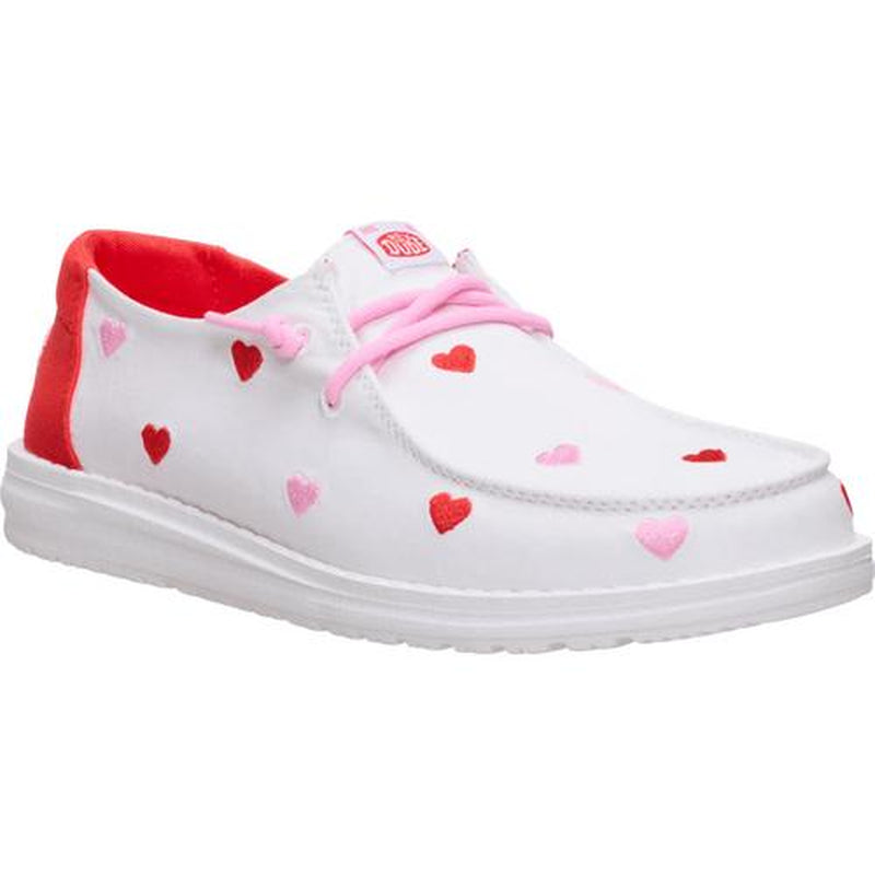 HEYDUDE Wendy Embroidered Hearts - Comfortable Slip on Shoes for Women'S Valentine'S Day