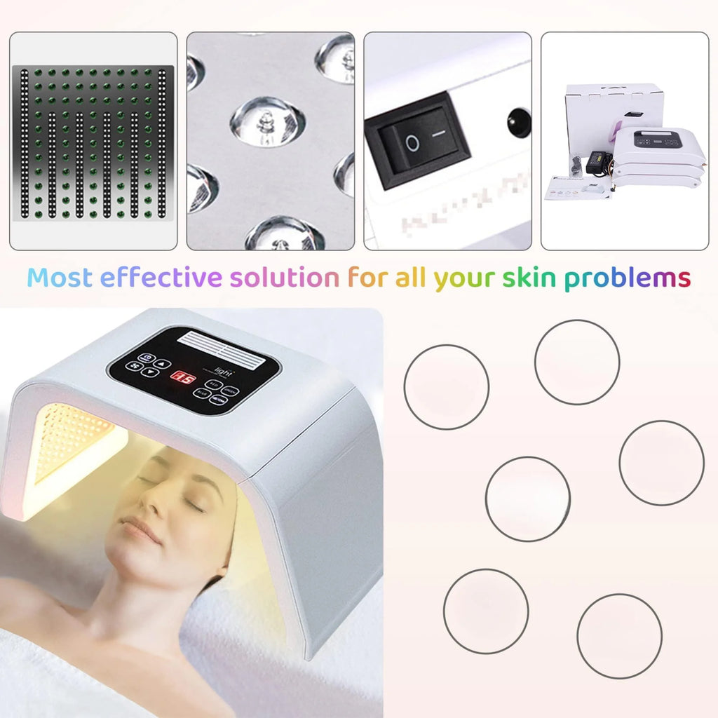 Red Light Therapy for Face, 7 in 1 Colors LED Face Mask Skin Care Tool