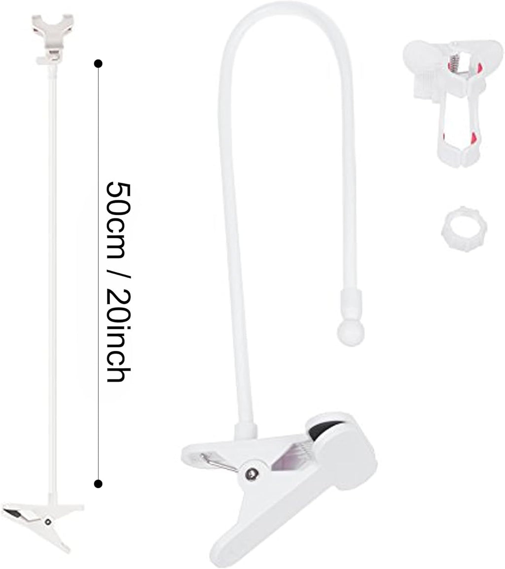 Cell Phone Holder,Universal Bedside Phone Stand,Lazy Bracket,Flexible Long Arms Clip Mount for Iphone X Samsung Galaxy in Bedroom Office Desk-White