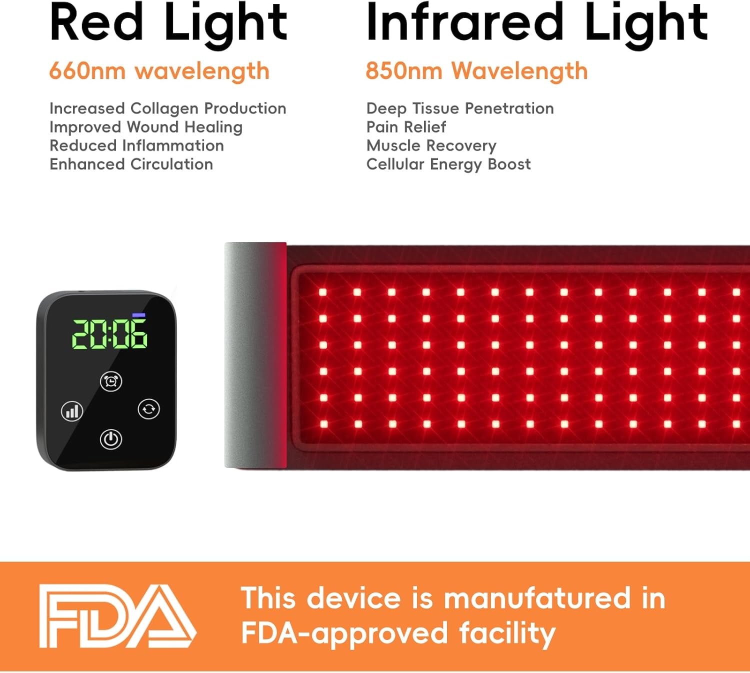 Red Light Therapy Belt Pain Relief Body Pad 100 Leds Red Light Therapy Belt with Wireless Controller Portable Heat Panel Mat at Home