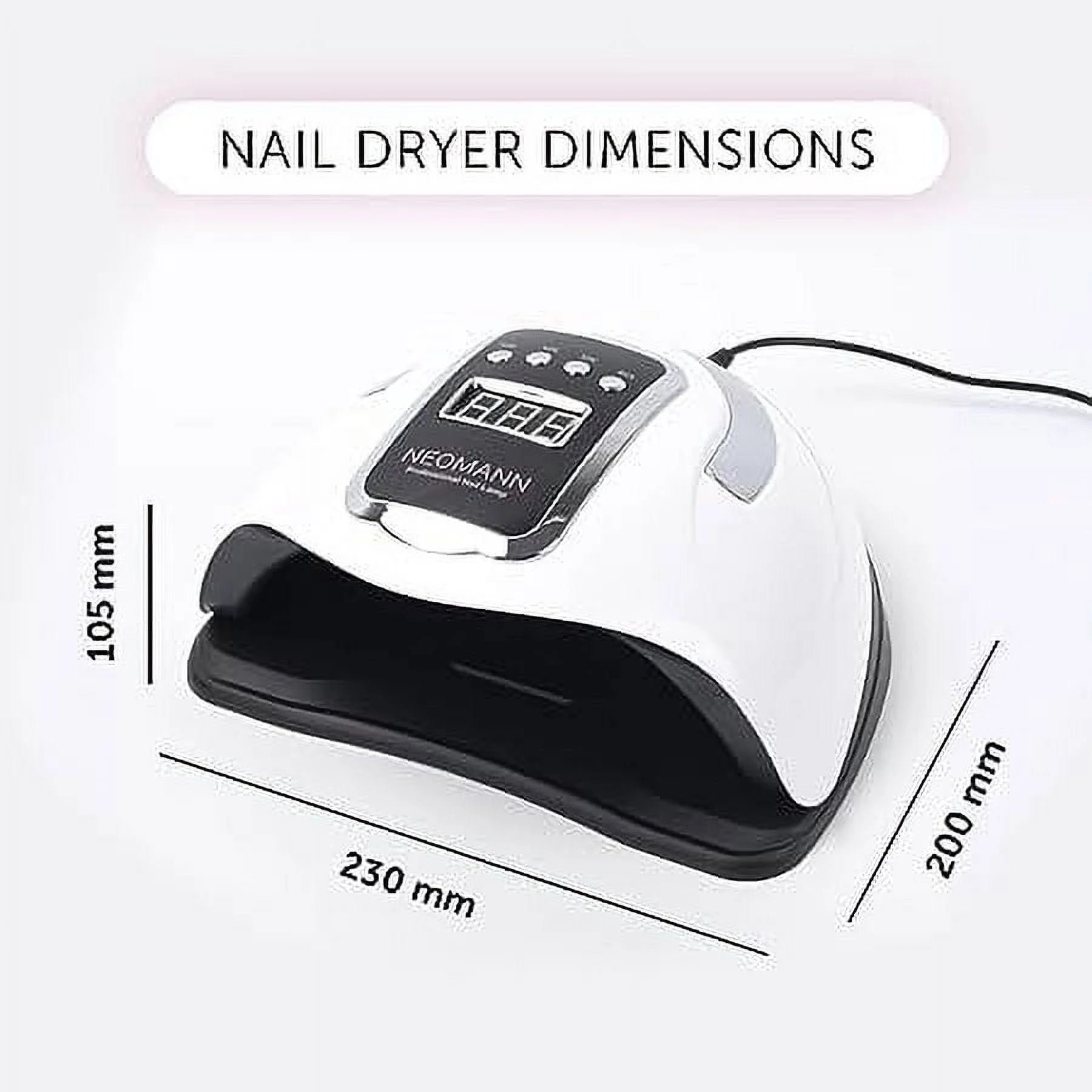 Nail Dryer UV Light, 280W Quick Dry 66 LED Nail Lamp for Gel Nails - 4 Timer Settings