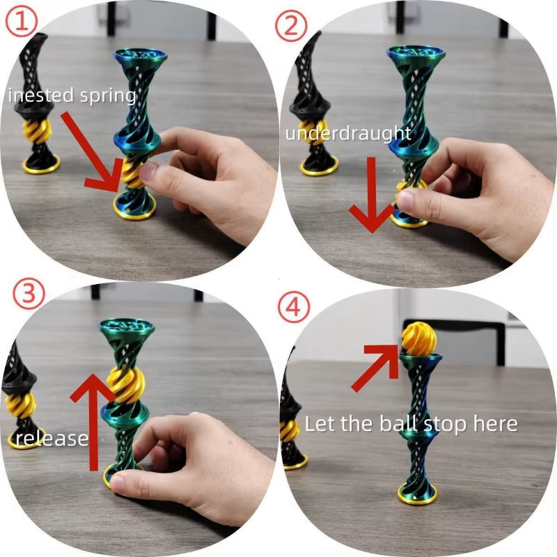 3D Printed Impossible Pyramid Passthrough Fidget Toys Double Layer Helical Tree Diversification Kids Decompression Ornament Gift