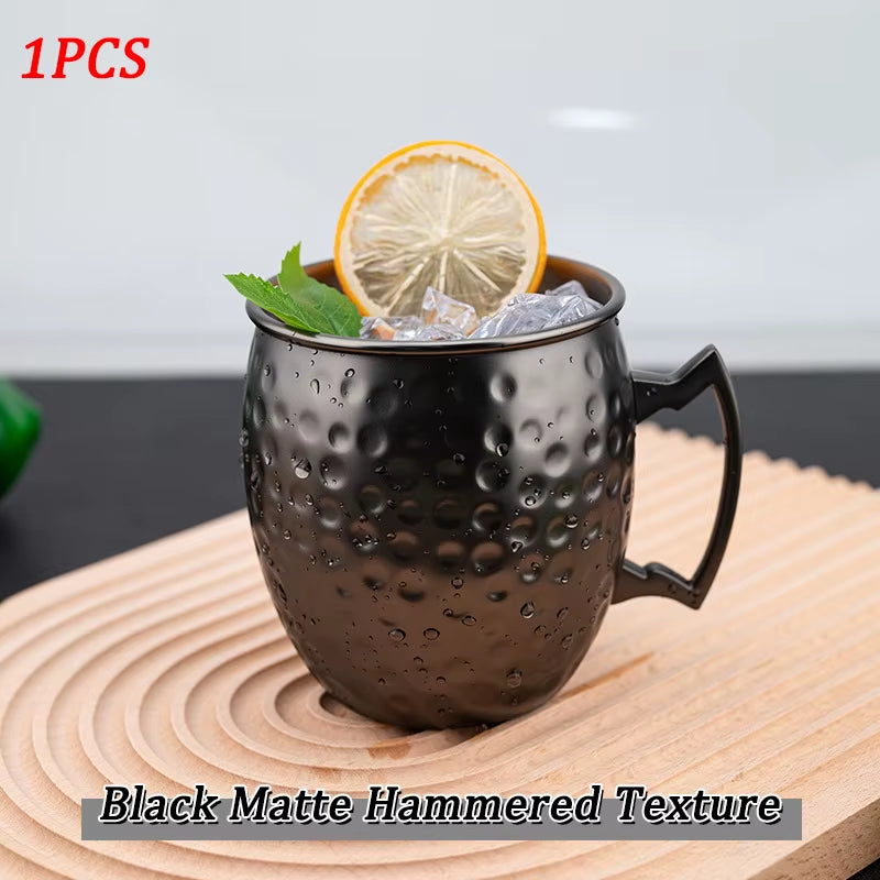 Elegant Moscow Mule Stainless Steel Mugs - Perfect Copper Plated Hammered Cups for Cocktails, Beer, and Wine at Your Next Party!