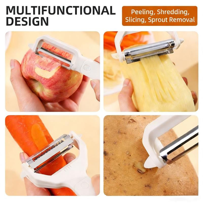 2 in 1 Vegetable Peeler, Multifunctional Peeler & Grater, Kitchen Fruit Peeling Shredding Tool
