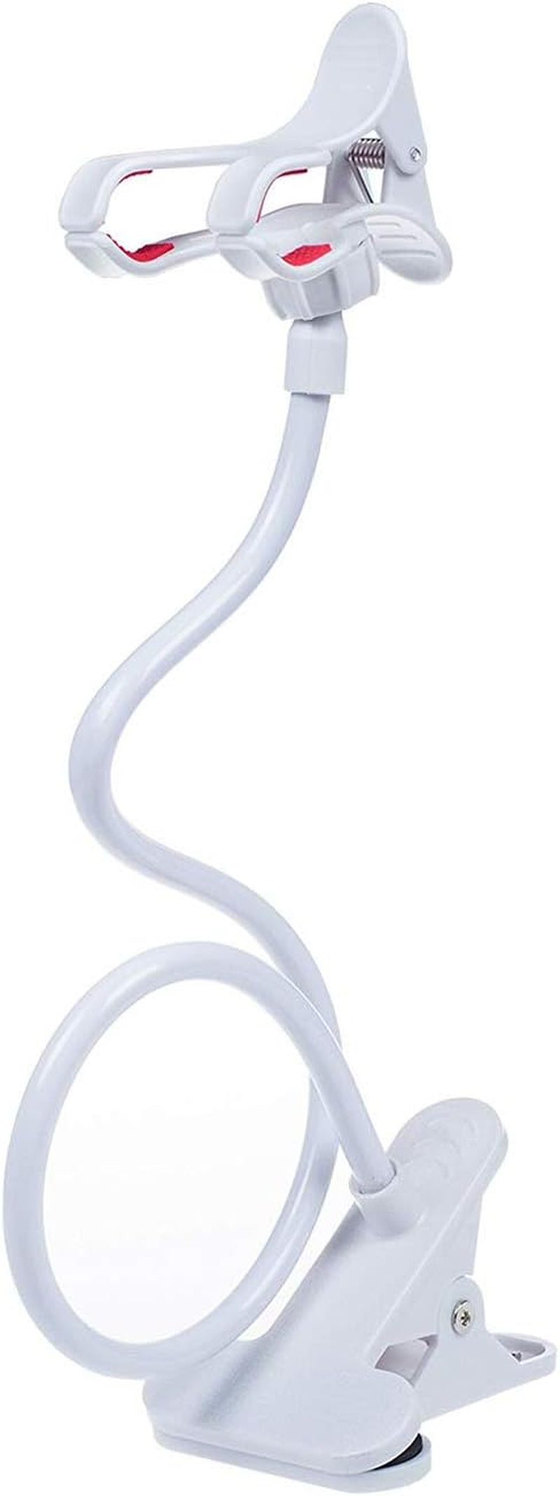 Cell Phone Holder,Universal Bedside Phone Stand,Lazy Bracket,Flexible Long Arms Clip Mount for Iphone X Samsung Galaxy in Bedroom Office Desk-White