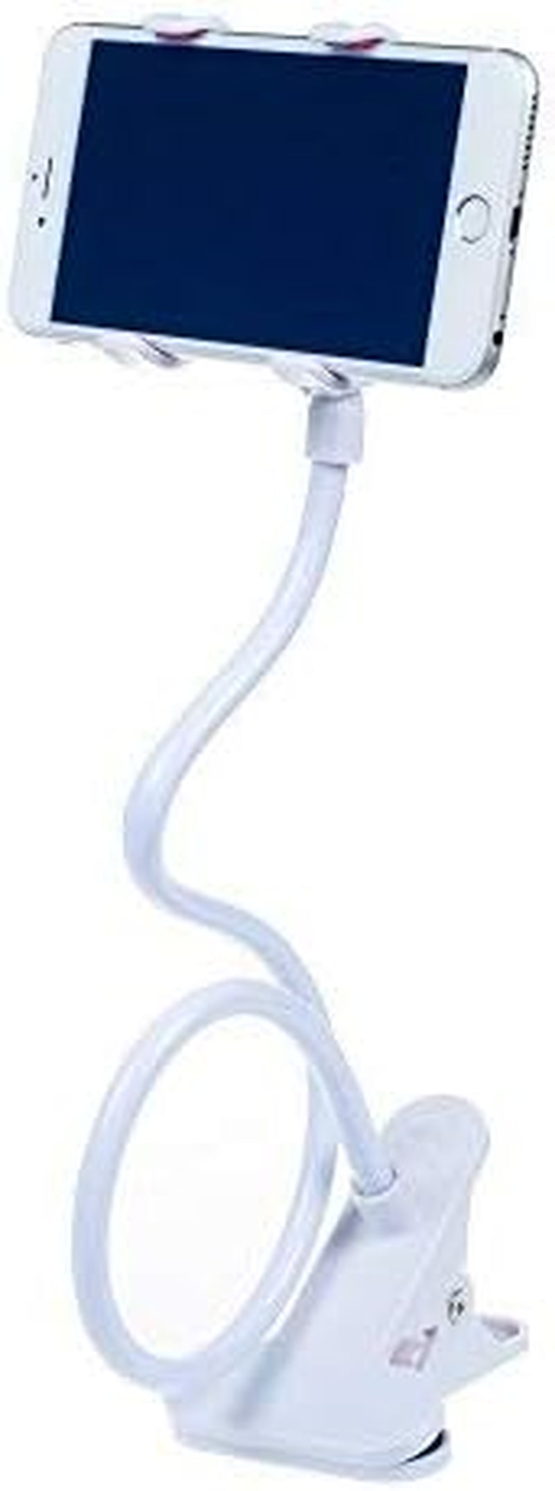 Cell Phone Holder,Universal Bedside Phone Stand,Lazy Bracket,Flexible Long Arms Clip Mount for Iphone X Samsung Galaxy in Bedroom Office Desk-White